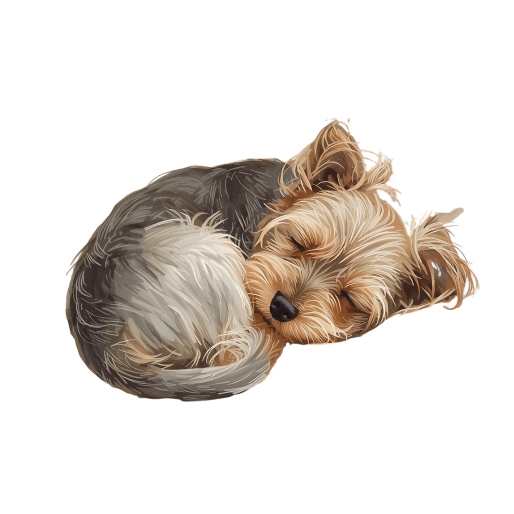 【商用利用OK】ヨーキー子犬クリップアート12点|水彩イラスト PNG Yorkie Puppy Watercolor Clipart Set