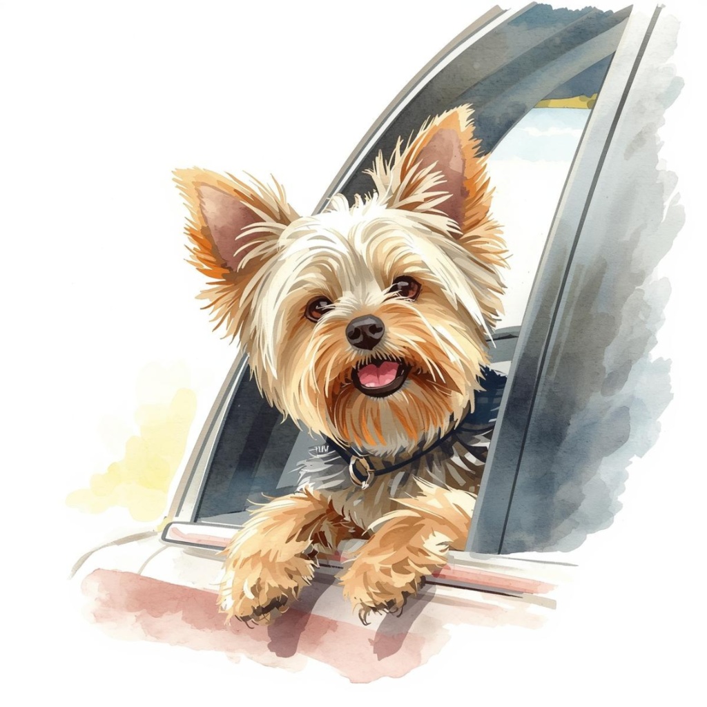 【商用利用OK】ヨーキー子犬クリップアート12点|水彩イラスト PNG Yorkie Puppy Watercolor Clipart Set