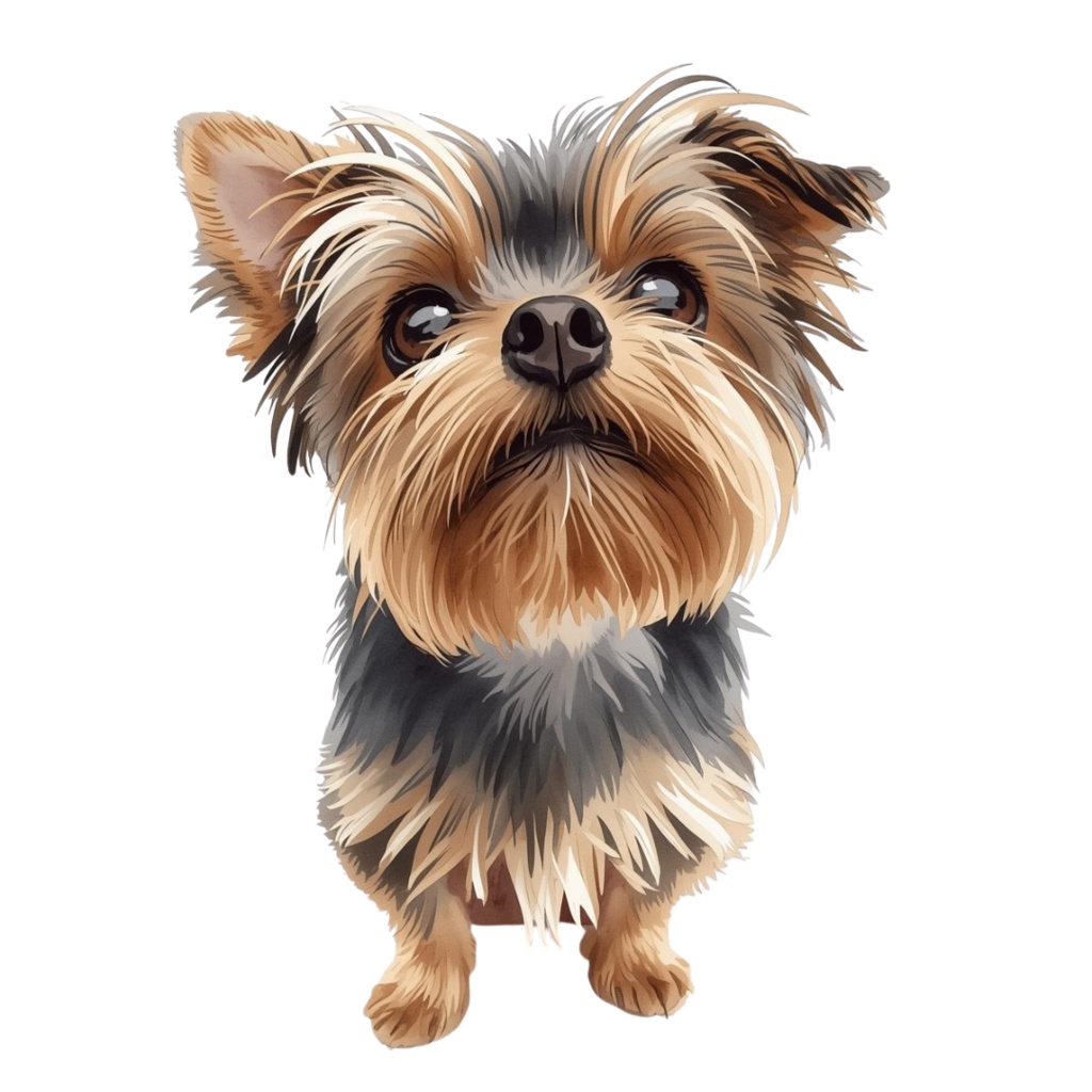 【商用利用OK】ヨーキー子犬クリップアート12点|水彩イラスト PNG Yorkie Puppy Watercolor Clipart Set