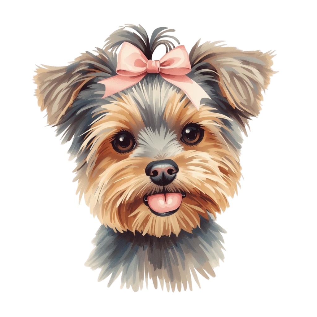 【商用利用OK】ヨーキー子犬クリップアート12点|水彩イラスト PNG Yorkie Puppy Watercolor Clipart Set