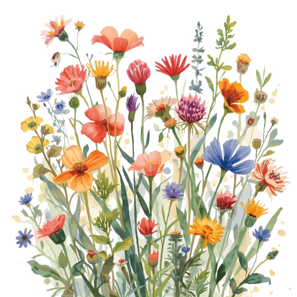 春夏の花 水彩クリップアートセット(12点 PNG透過)|手帳・カード・招待状・デザイン用,Spring & Summer Watercolor Flower Clipart Set (12 PNG Transparent) | Card, Planner, Invitation, Design