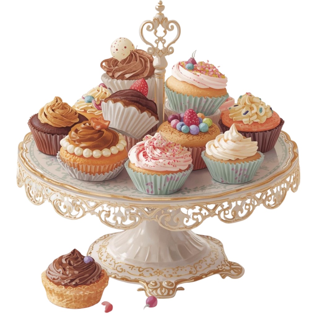 【商用利用OK】🍰 水彩スイーツ&カフェ クリップアート12点|ケーキ・マカロン・ティーポット PNG Watercolor Cafe Clipart Set