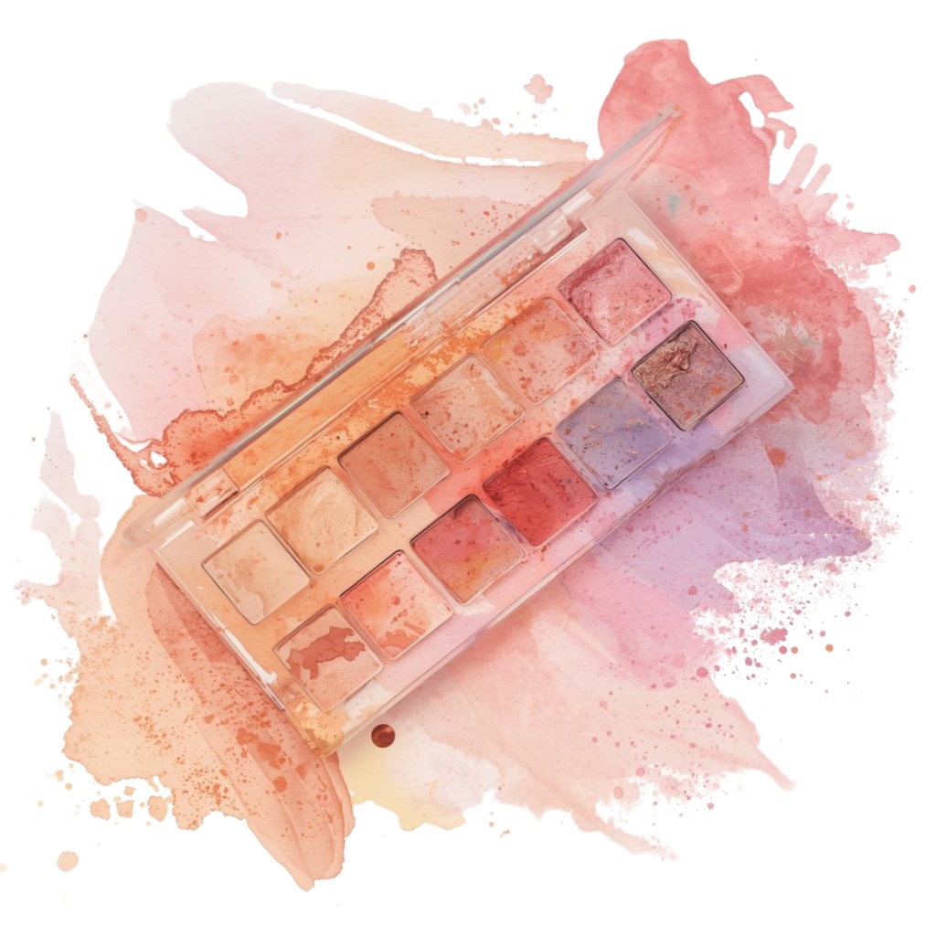 【商用利用OK】💄 水彩コスメ&メイクアップ クリップアート12点|リップ・香水・ブラシ PNG Watercolor Makeup Clipart Set