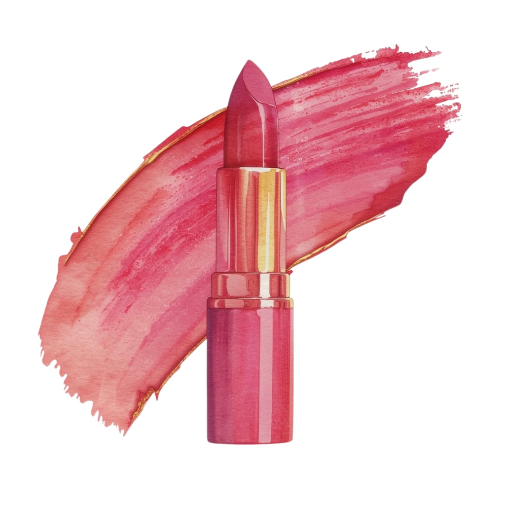 【商用利用OK】💄 水彩コスメ&メイクアップ クリップアート12点|リップ・香水・ブラシ PNG Watercolor Makeup Clipart Set