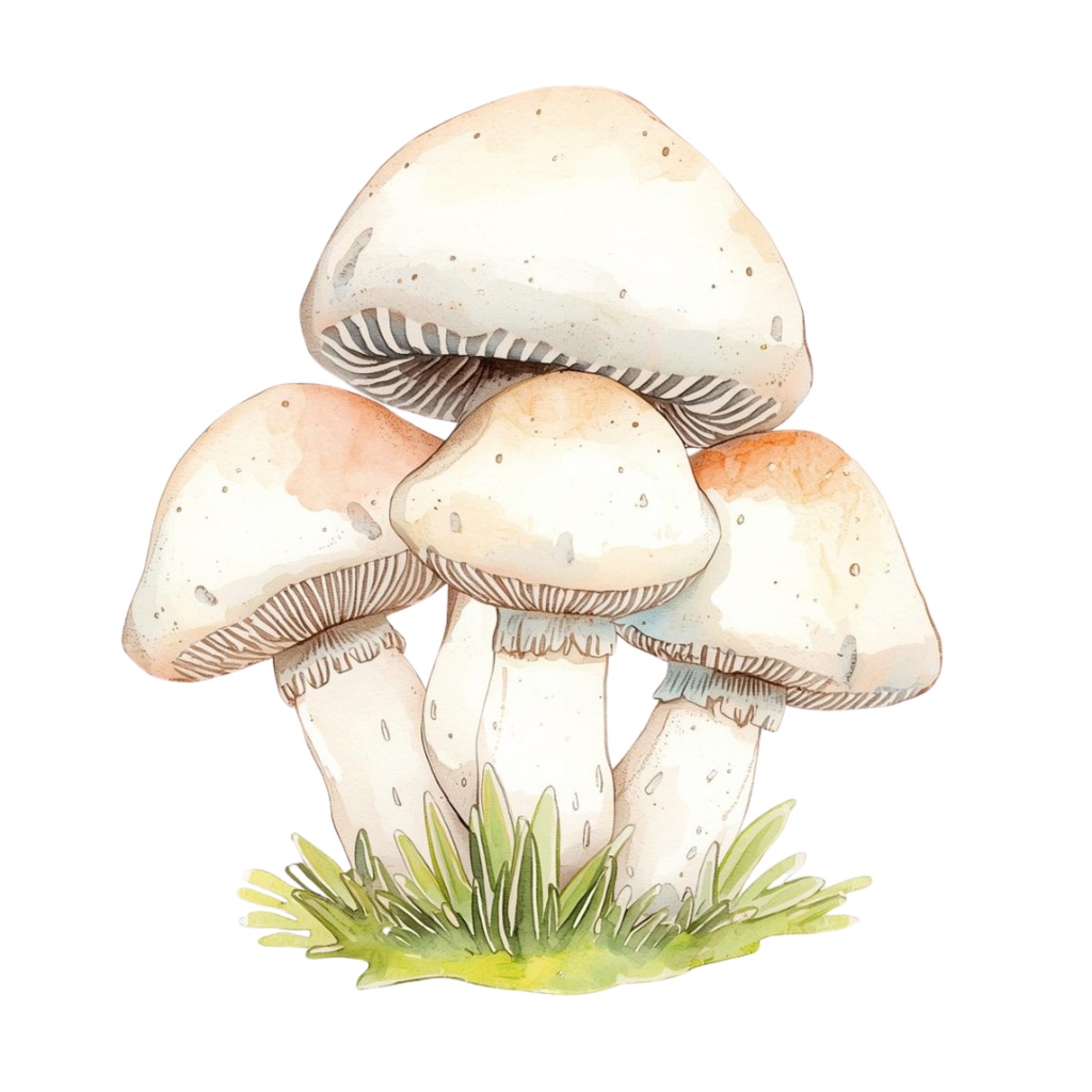【商用利用OK】🍄 秋の森ときのこ 水彩クリップアート12点|可愛いマッシュルーム PNG Watercolor Mushroom Clipart Set
