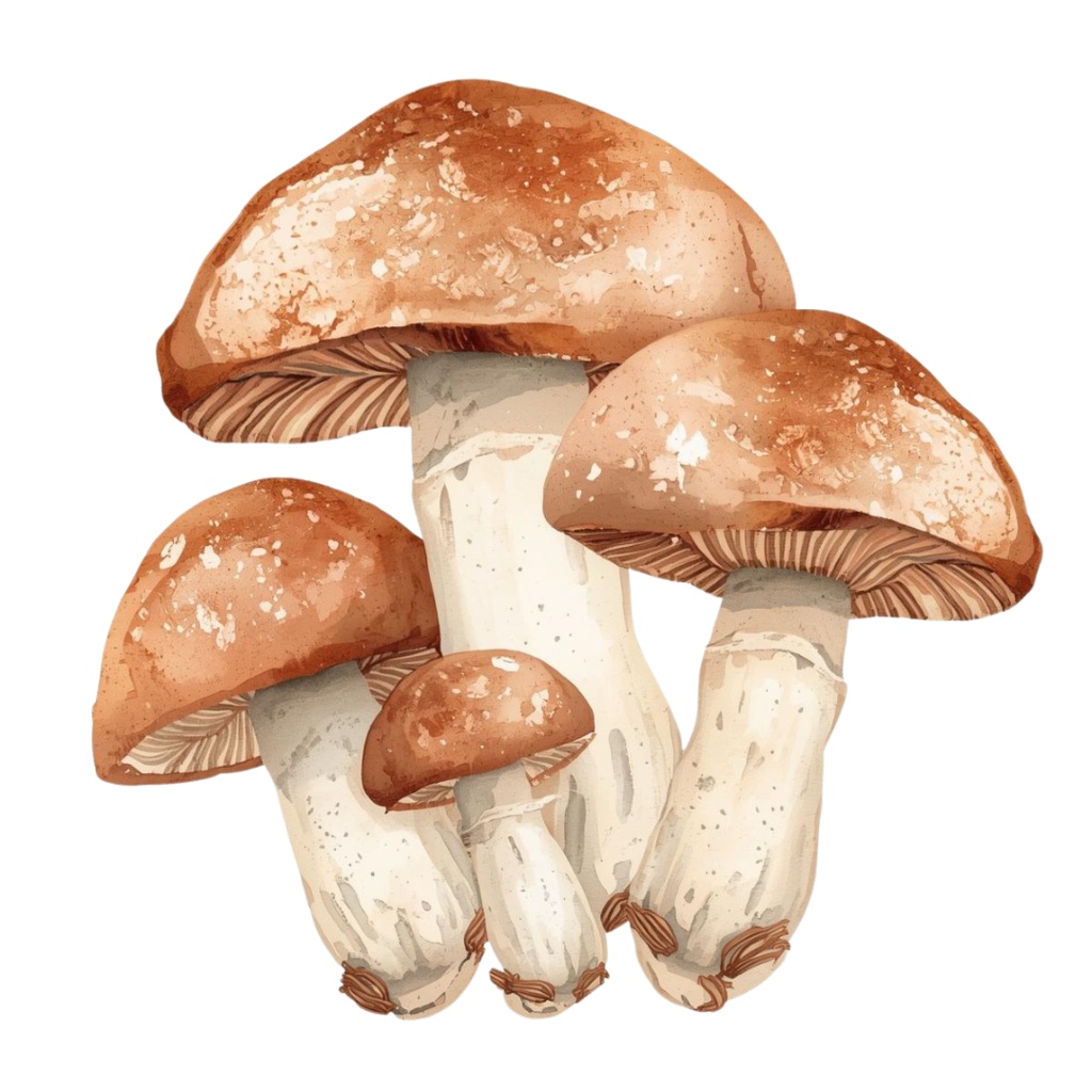 【商用利用OK】🍄 秋の森ときのこ 水彩クリップアート12点|可愛いマッシュルーム PNG Watercolor Mushroom Clipart Set