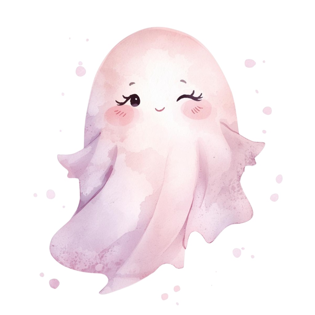 【商用利用OK】🎃 ゆめかわハロウィン 水彩クリップアート12点|可愛いおばけ・かぼちゃ PNG Kawaii Halloween Clipart Set