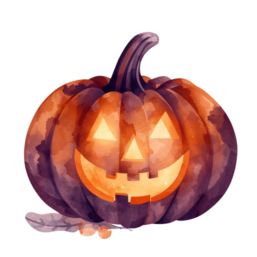【商用利用OK】🎃 大人かわいいハロウィン 水彩クリップアート12点|パンプキン・キャンドル PNG Elegant Halloween Clipart Set