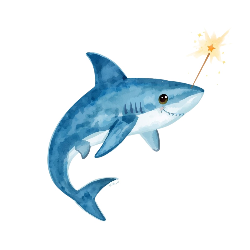 【商用利用OK】🦈 ゆめかわサメ 水彩クリップアート12点|可愛いシャーク PNG Kawaii Watercolor Shark Clipart Set