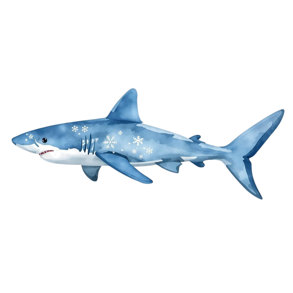 【商用利用OK】🦈 ゆめかわサメ 水彩クリップアート12点|可愛いシャーク PNG Kawaii Watercolor Shark Clipart Set