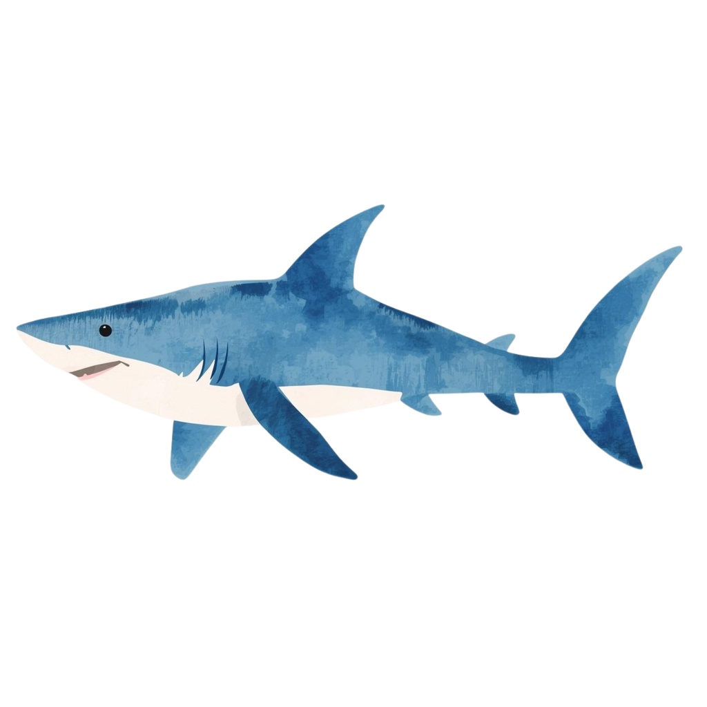 【商用利用OK】🦈 ゆめかわサメ 水彩クリップアート12点|可愛いシャーク PNG Kawaii Watercolor Shark Clipart Set