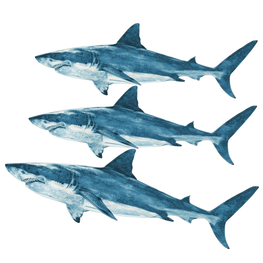 【商用利用OK】🦈 クールな水彩サメ クリップアート12点|シャーク PNG 高画質 Watercolor Shark Clipart Set