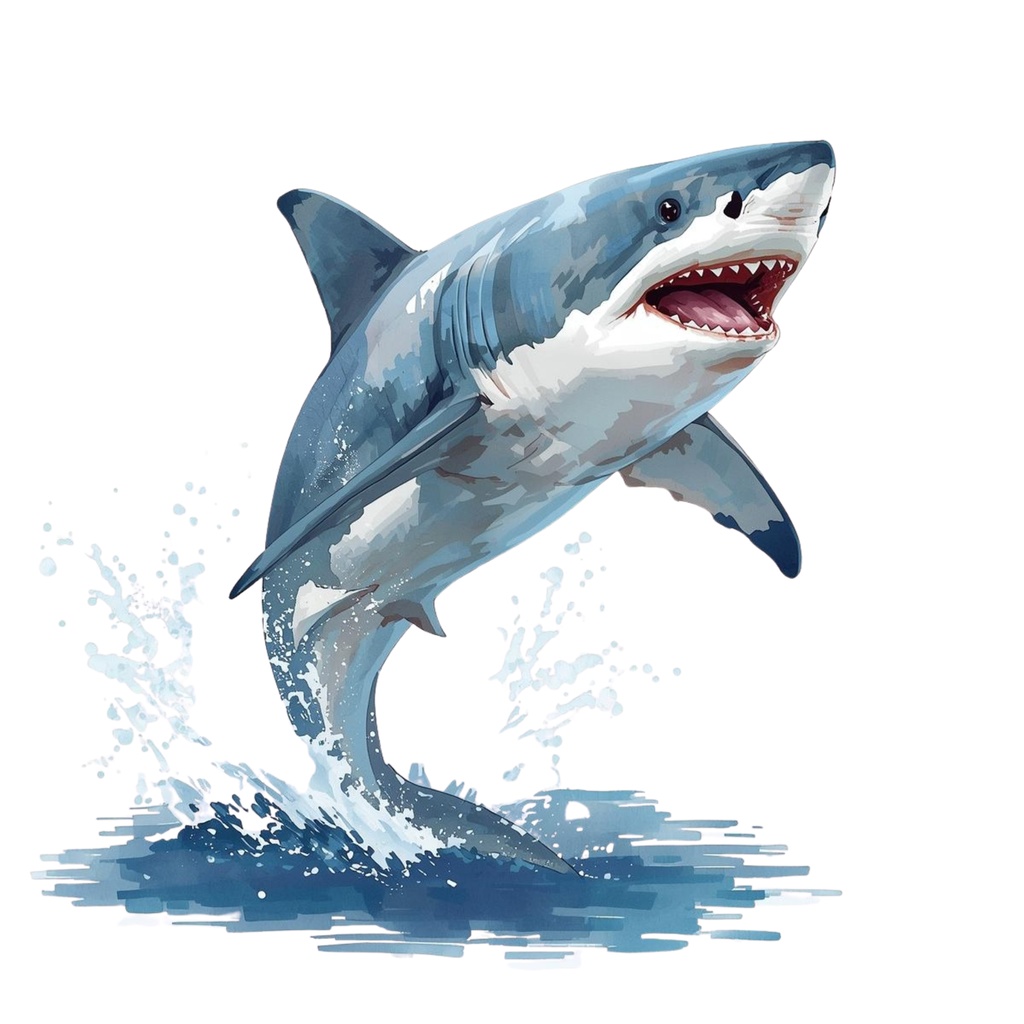 【商用利用OK】🦈 クールな水彩サメ クリップアート12点|シャーク PNG 高画質 Watercolor Shark Clipart Set