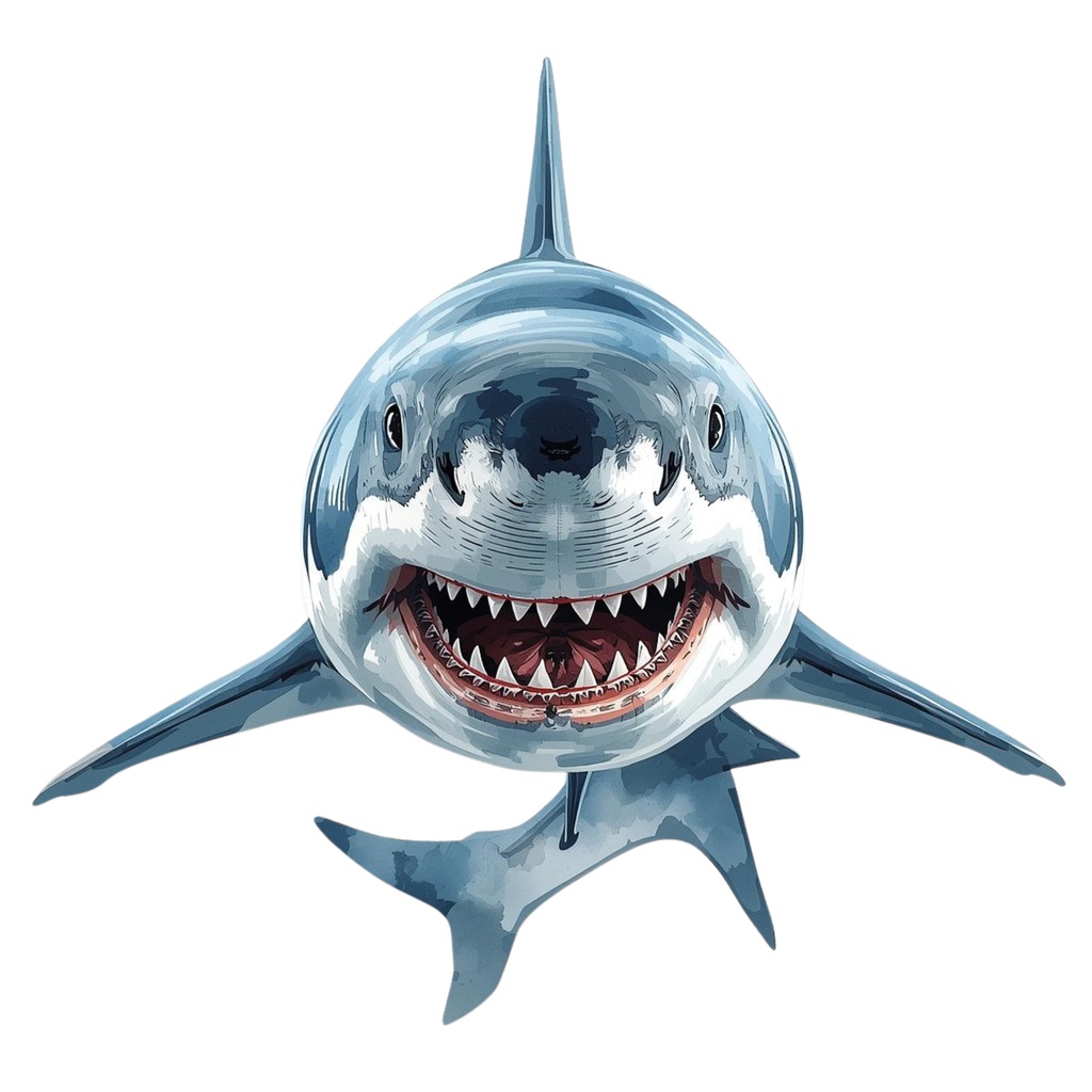 【商用利用OK】🦈 クールな水彩サメ クリップアート12点|シャーク PNG 高画質 Watercolor Shark Clipart Set