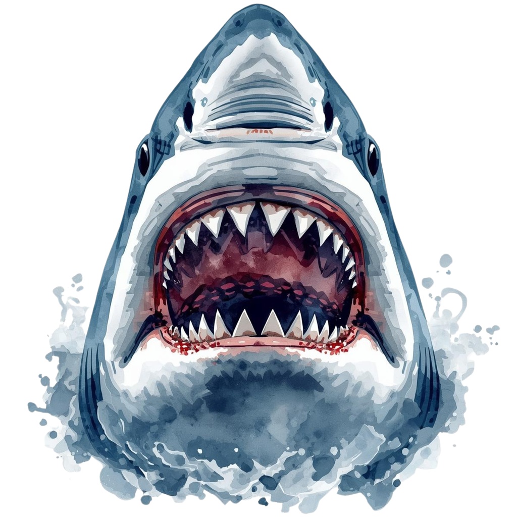 【商用利用OK】🦈 クールな水彩サメ クリップアート12点|シャーク PNG 高画質 Watercolor Shark Clipart Set