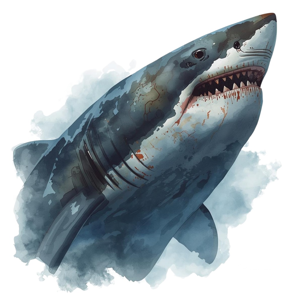 【商用利用OK】🦈 クールな水彩サメ クリップアート12点|シャーク PNG 高画質 Watercolor Shark Clipart Set