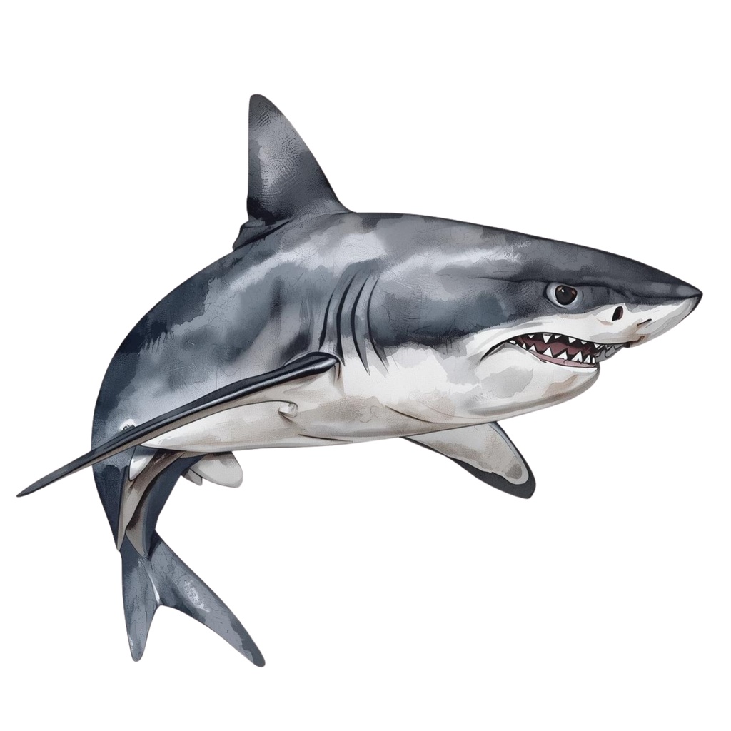 【商用利用OK】🦈 クールな水彩サメ クリップアート12点|シャーク PNG 高画質 Watercolor Shark Clipart Set
