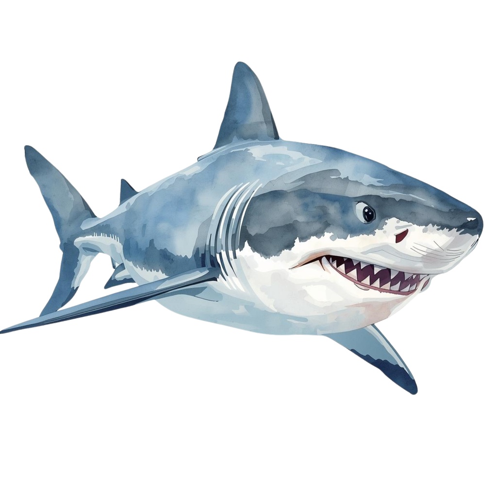 【商用利用OK】🦈 クールな水彩サメ クリップアート12点|シャーク PNG 高画質 Watercolor Shark Clipart Set