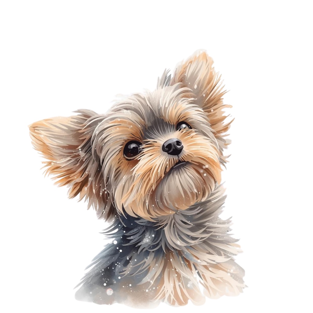 【限定】ふんわり水彩ヨーキーのクリスマスセット|かわいい子犬の冬クリップアート12点 PNG素材Watercolor Yorkie Christmas Clipart Set | Cute Puppy Winter Collection (12 PNG)