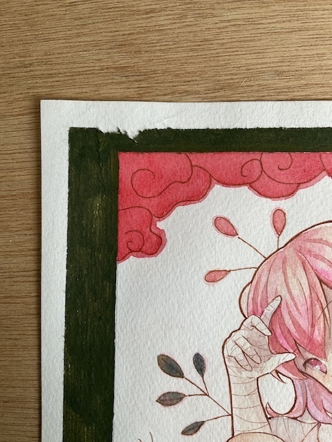 【額装なしアナログ原画】※表面劣化あり 説明をよくお読みください 花札×華扇