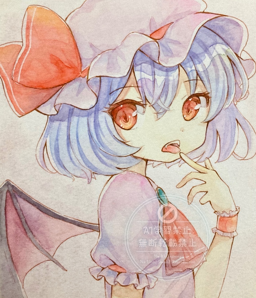 【アナログ原画】レミリア (ミニ色紙)