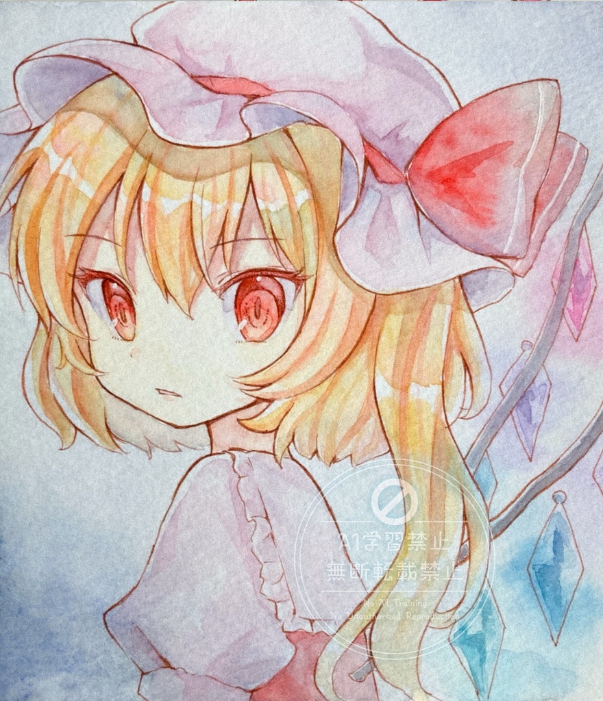 【アナログ原画】フランドール (ミニ色紙)