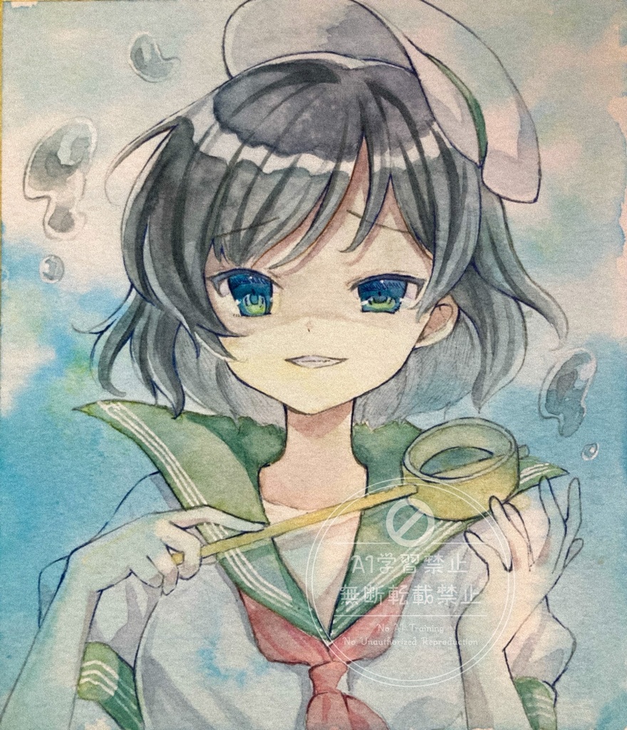 【アナログ原画】村紗キャプテン(ミニ色紙)