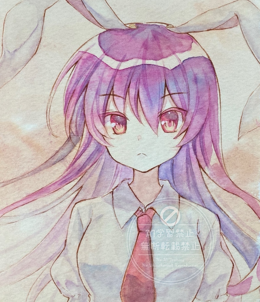 【アナログ原画】鈴仙・優曇華院・イナバ(ミニ色紙)