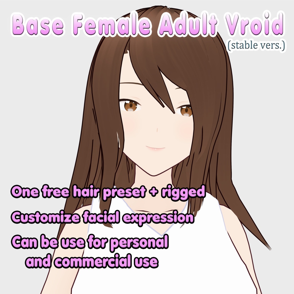 Female Adult Base Vroid Model (Stable.Vers)