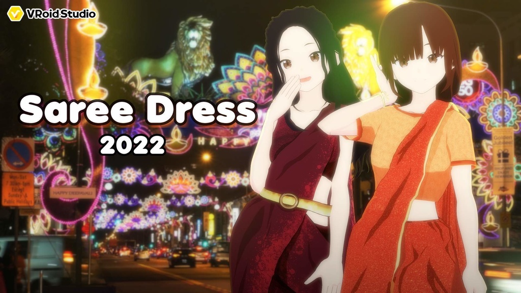[Vroid Studio Stable Vers] Indian Saree Dress Deepavali for Female
