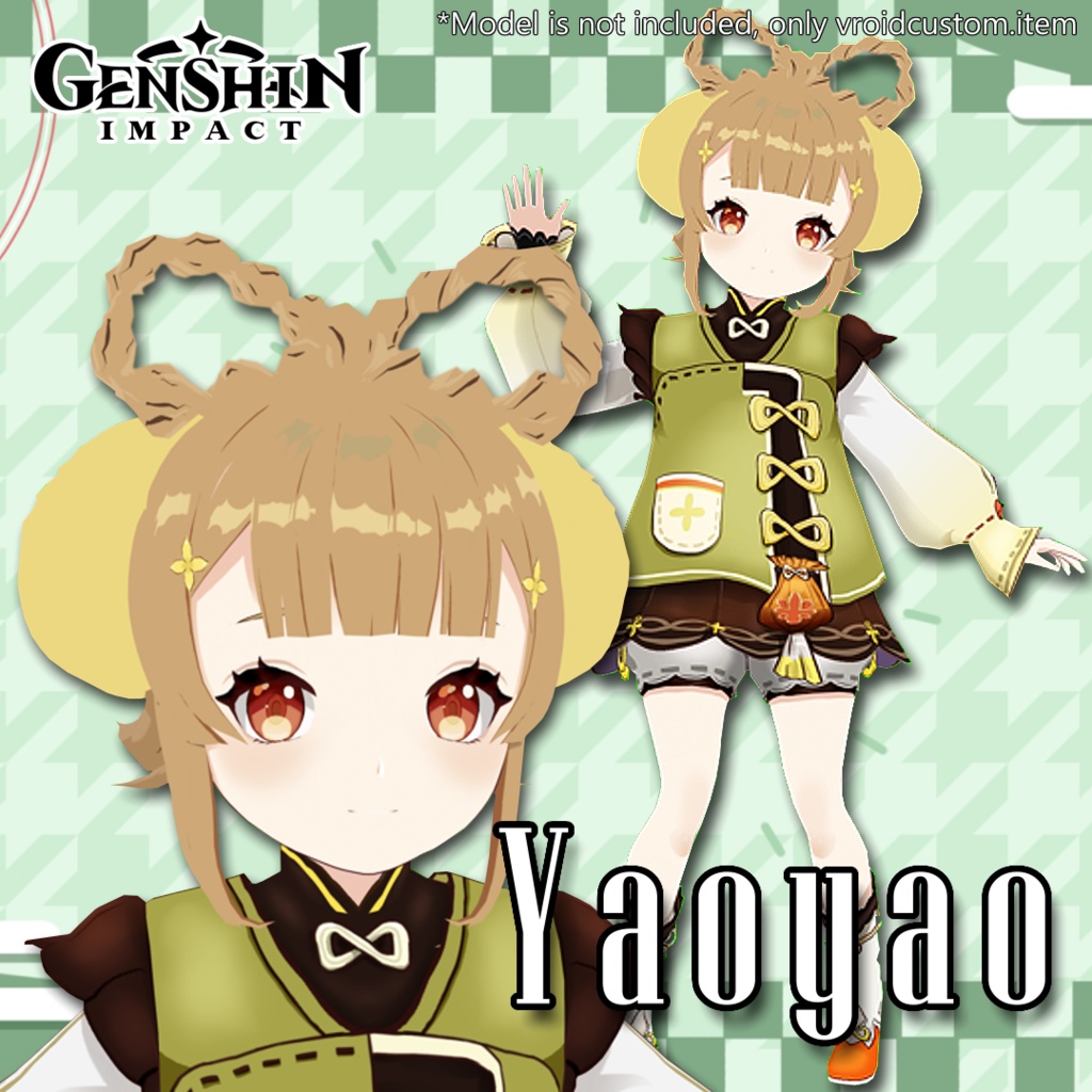[VROID] Yaoyao Genshin Impact Hair and Outfit Preset 2023