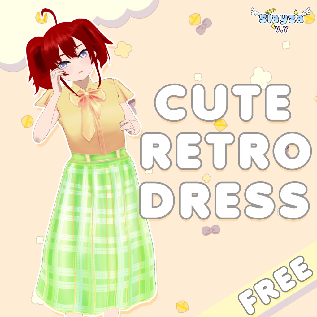 [VROID] FREE Cute Retro Dress 2023