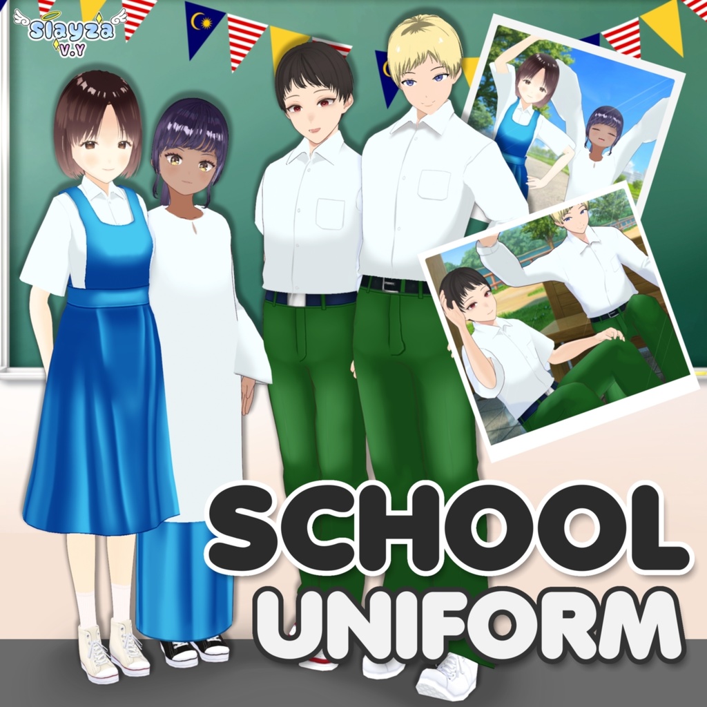 [VROID] Malaysia School Outfit for Male and Female 2024