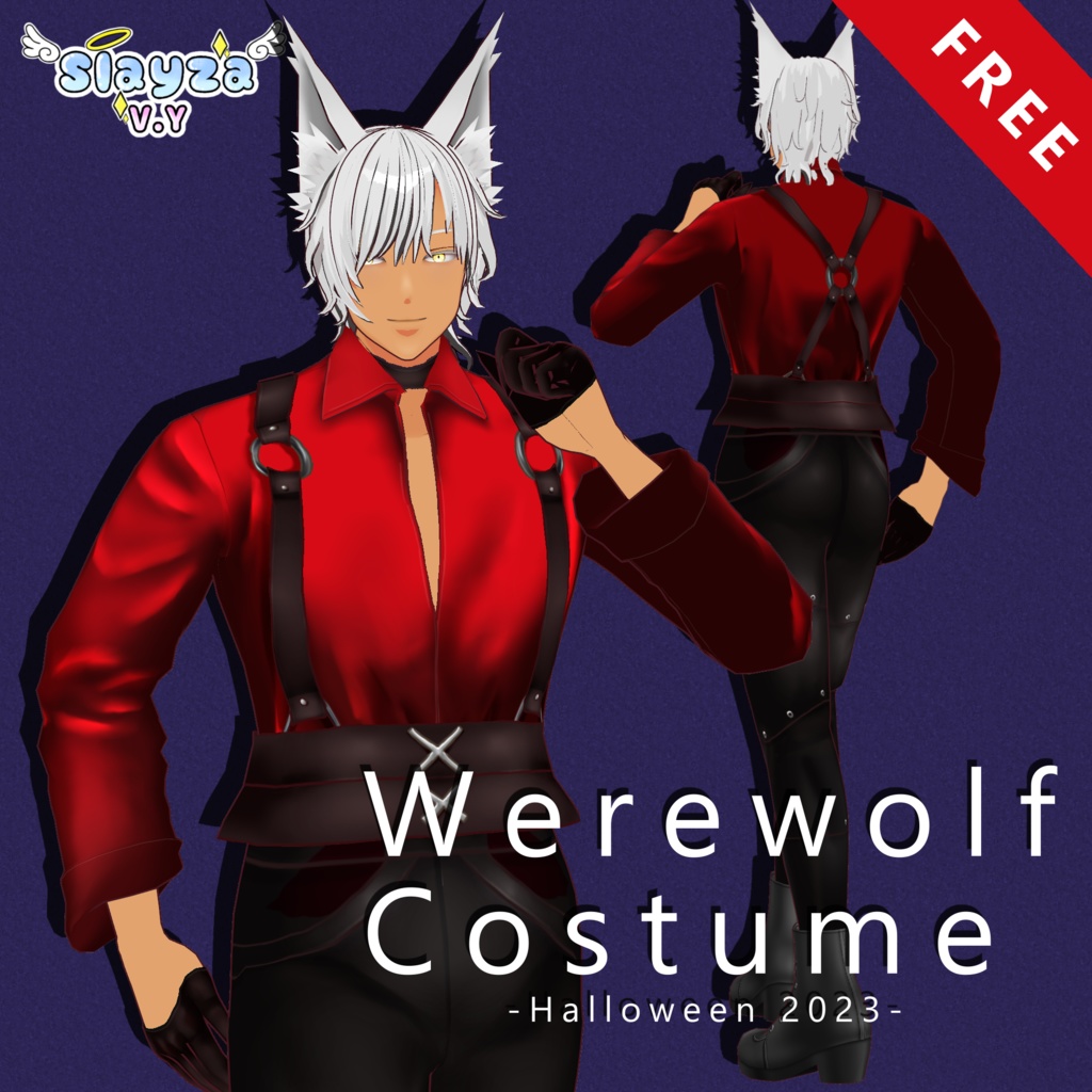 [VROID] FREE Red Werewolf Costume 2023