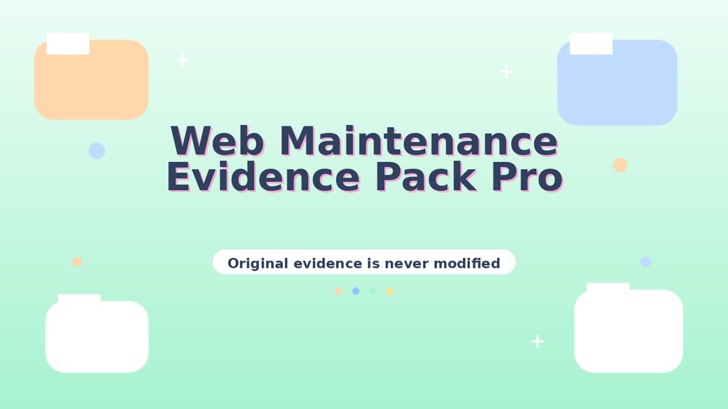 Web Maintenance Evidence Pack Pro