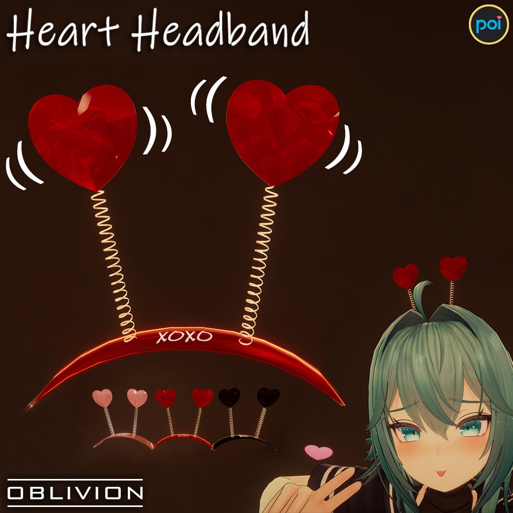 Valentine Heart Spring Headband [VRChat]