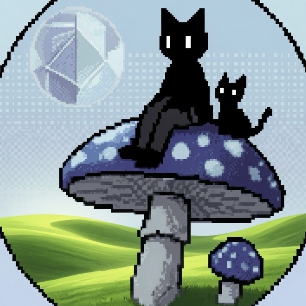 インターネット初期キノコ猫アイコン