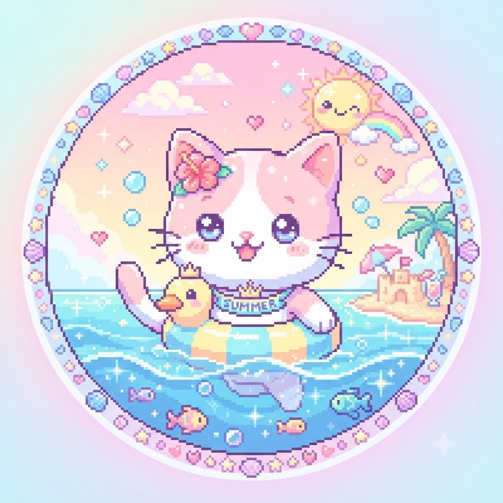 【期間限定☀️夏🏝️価格!】メルヘンSUMMERにゃんこアイコン