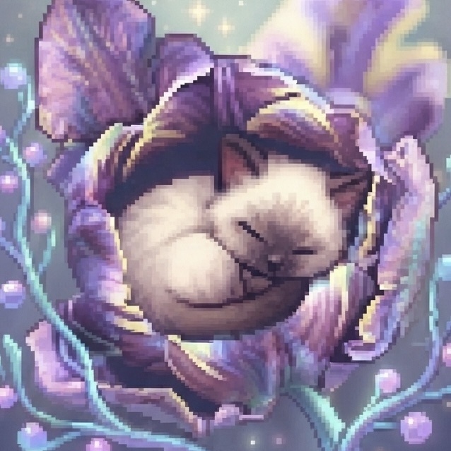 お花の中で眠るフェアリーキャットアイコン