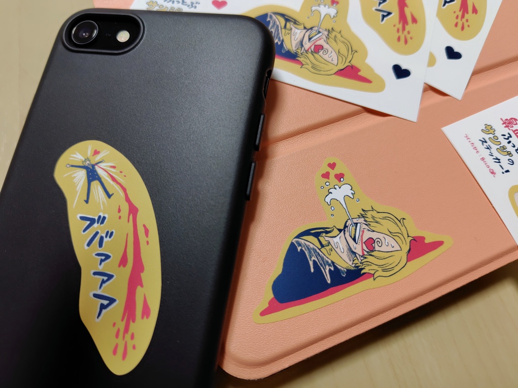 鼻血でふっとぶサンジのステッカー