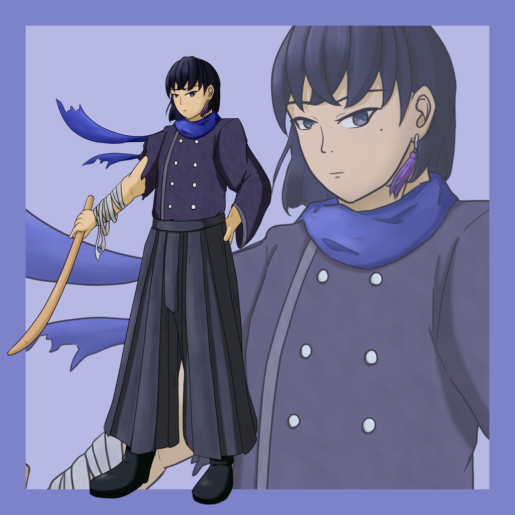 剣士全身立ち絵、フリー