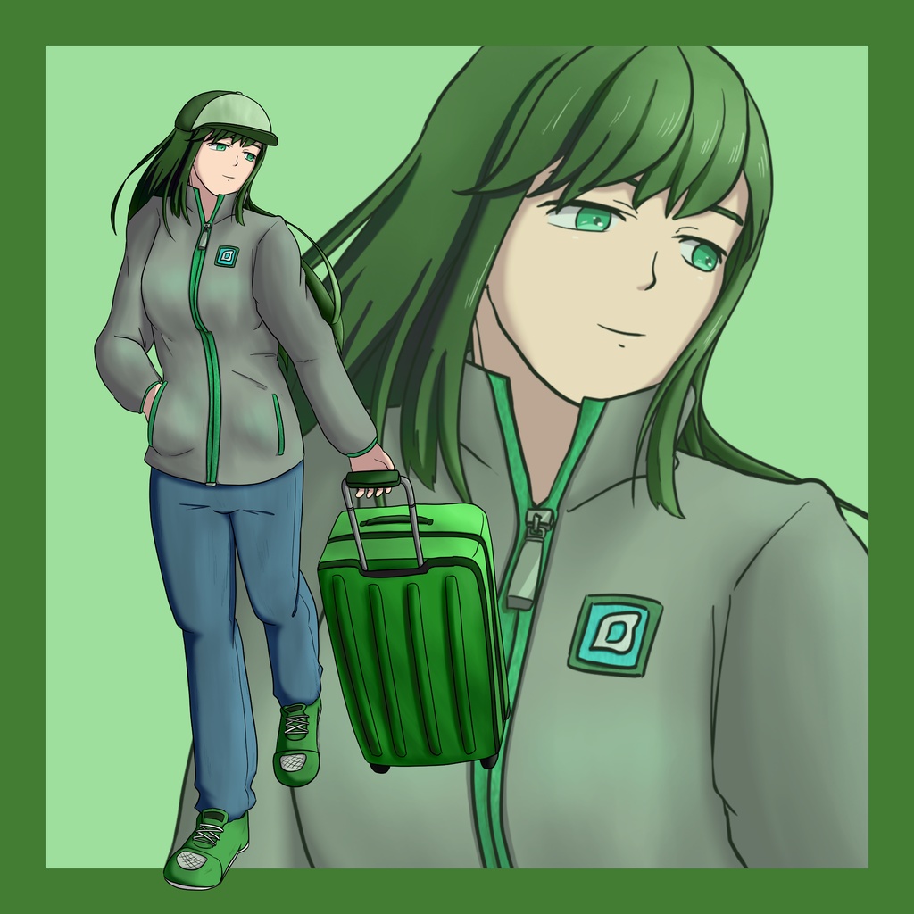 旅行者全身立ち絵、フリー