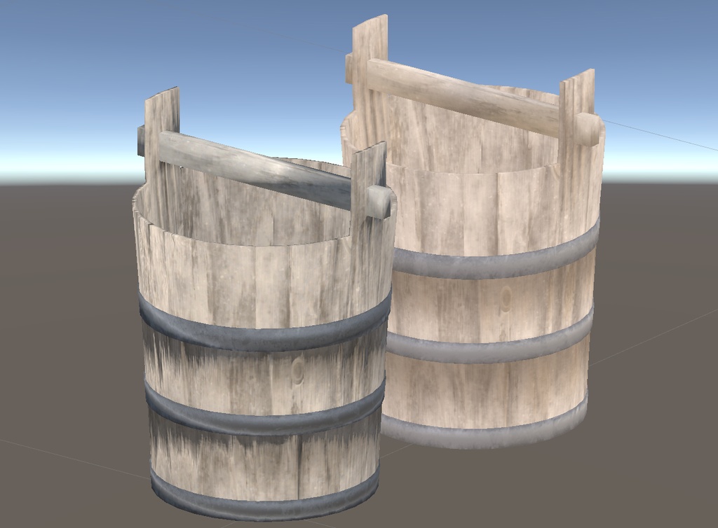 【3Dモデル】桶・修行セット【無料】
