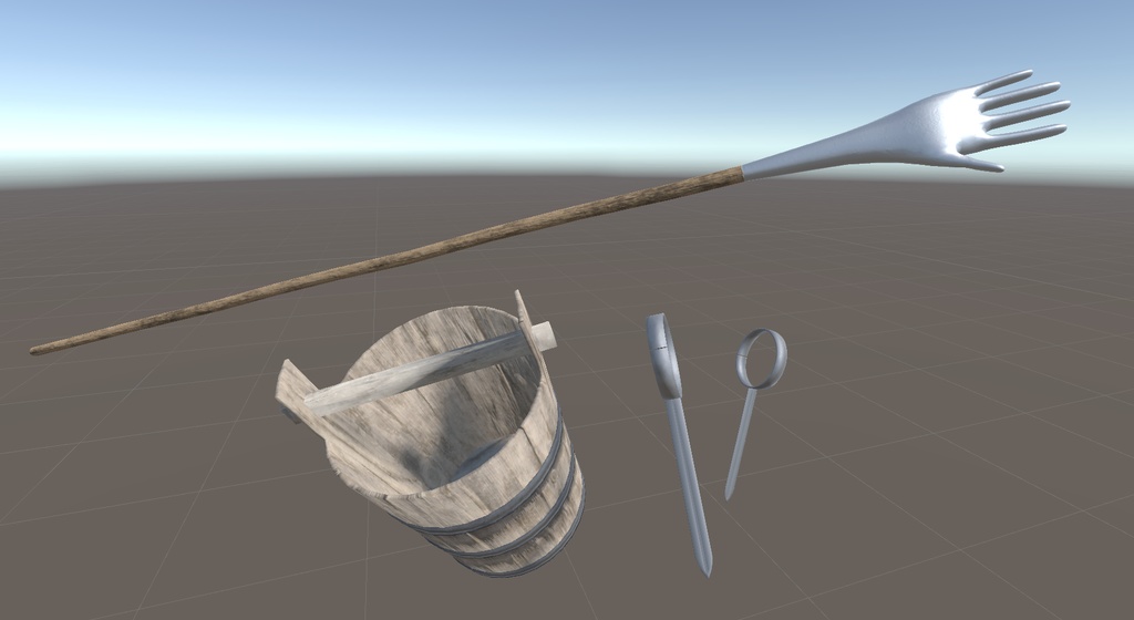 【3Dモデル】桶・修行セット【無料】