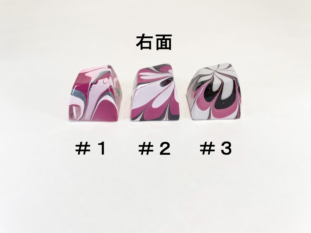 トリコマーブルキーキャップ(白、黒、ピンク)