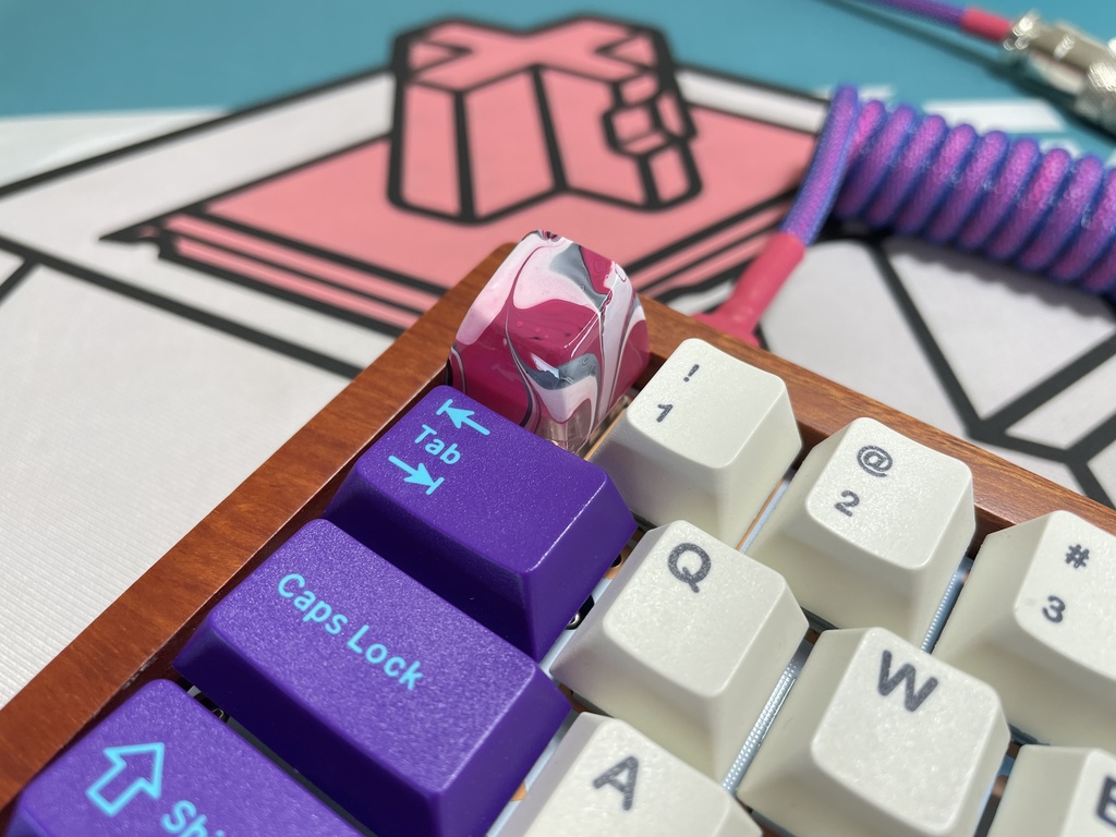 トリコマーブルキーキャップ(白、黒、ピンク)