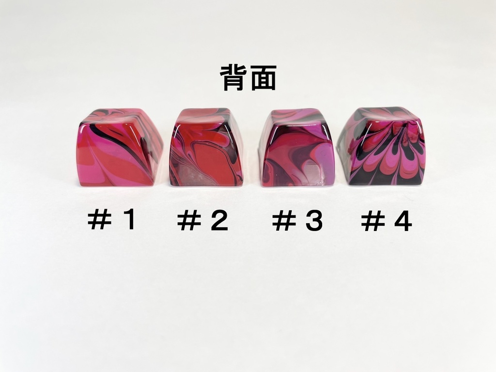 トリコマーブルキーキャップ(黒、赤、ピンク)