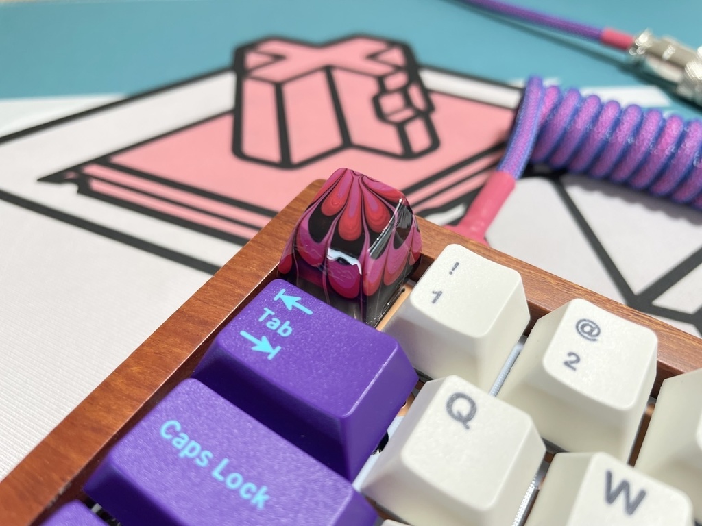 トリコマーブルキーキャップ(黒、赤、ピンク)