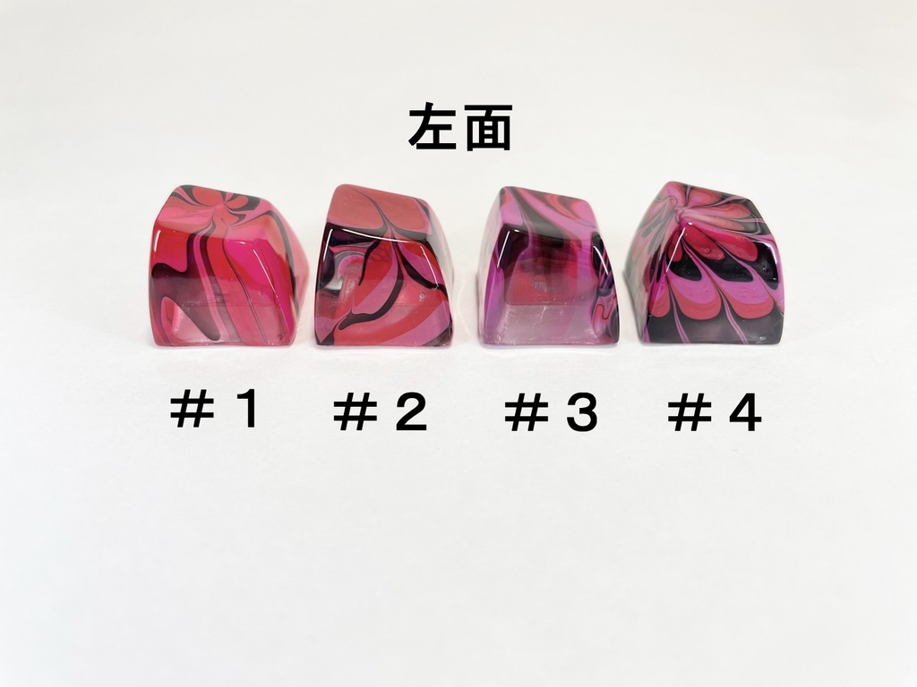 トリコマーブルキーキャップ(黒、赤、ピンク)