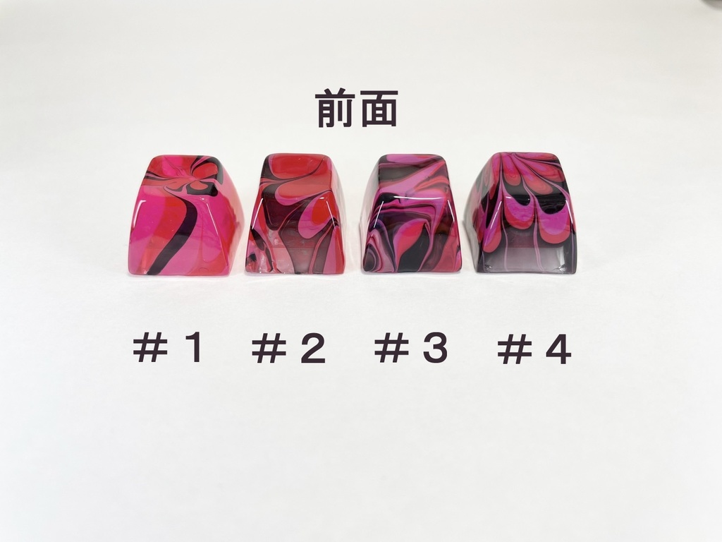 トリコマーブルキーキャップ(黒、赤、ピンク)